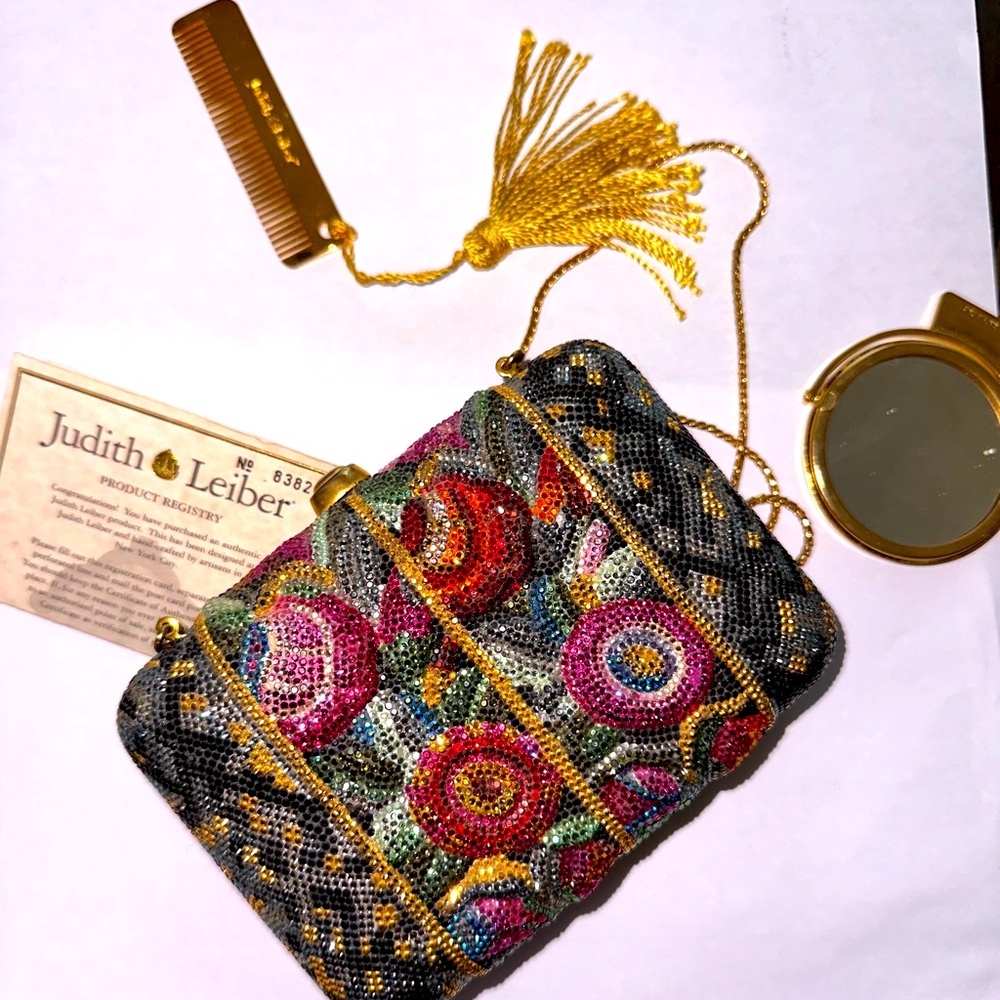 Judith Lieber Beaded Floral Clutch